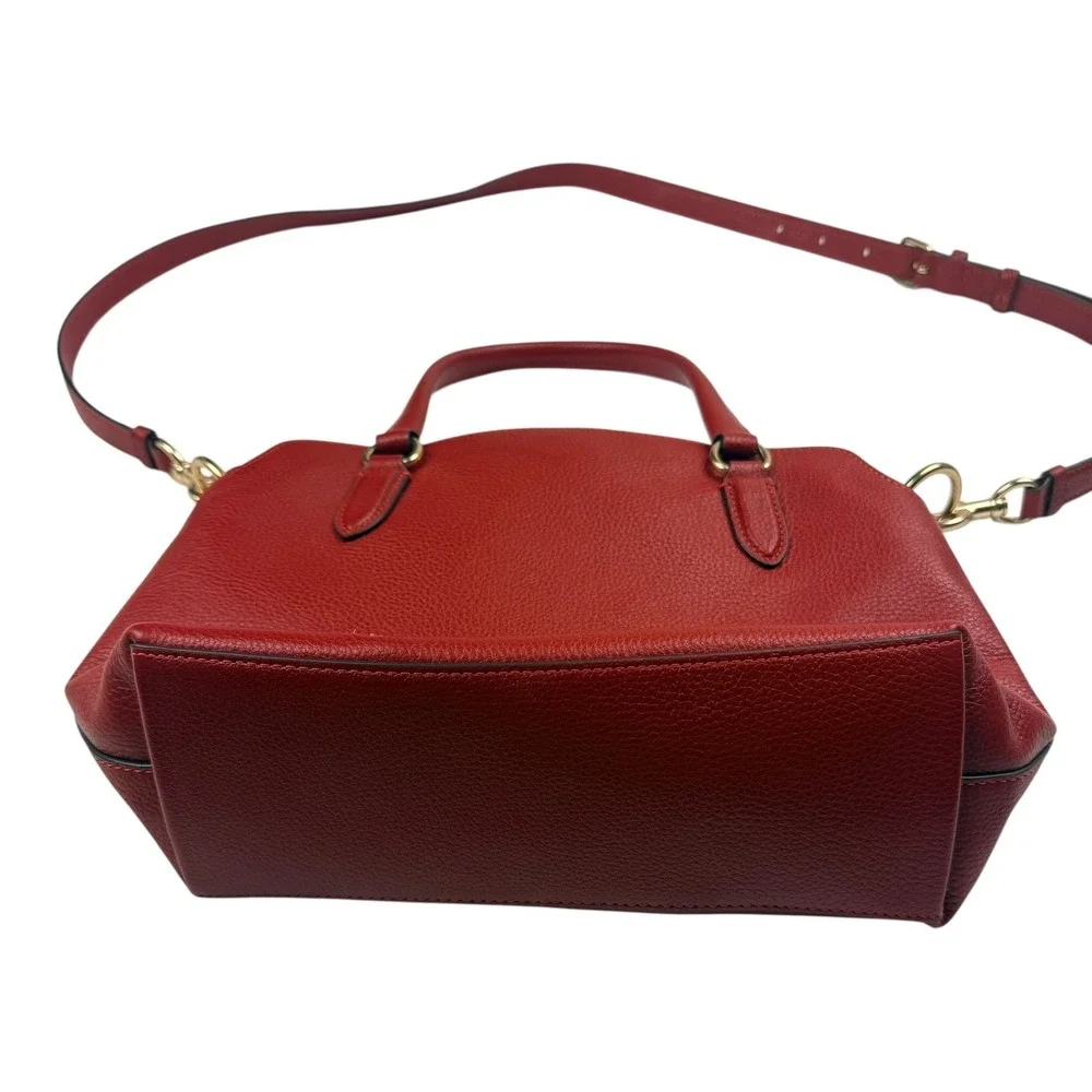 Coach Red Pebbled Leather‎ Satchel Crossbody Purse A2331-1317 Vintage Style